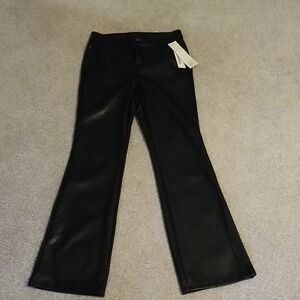NWT Black Faux Leather Flare Pants Size 2